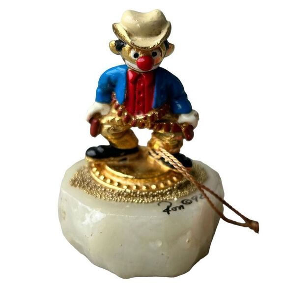 Ron Lee Clowns Western Rodeo Clown Handmade 24k Gold 1992 460/7500 - Picture 1 of 9